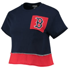 Boston Red Sox Refried Apparel Women's Cropped T-Shirt - Navy T-shirts