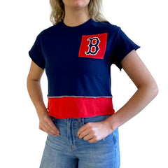 Boston Red Sox Refried Apparel Women's Cropped T-Shirt - Navy T-shirts