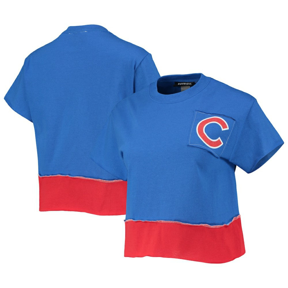 Chicago Cubs Refried Apparel Women's Cropped T-Shirt - Royal T-shirts