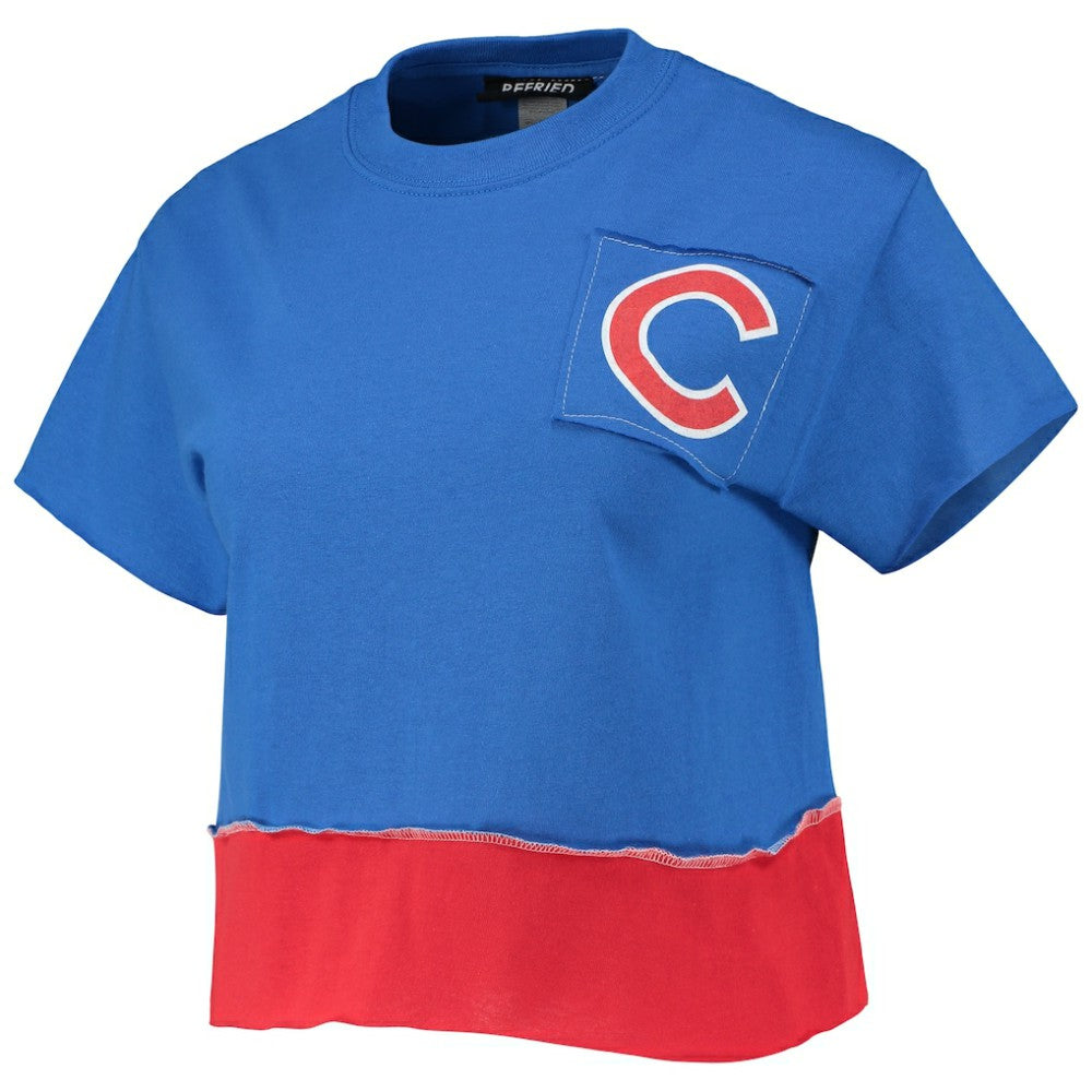 Chicago Cubs Refried Apparel Women's Cropped T-Shirt - Royal T-shirts