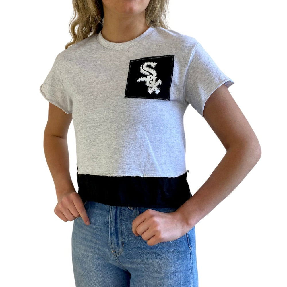 Chicago White Sox Refried Apparel Women's Cropped T-Shirt - Heathered Gray T-shirts