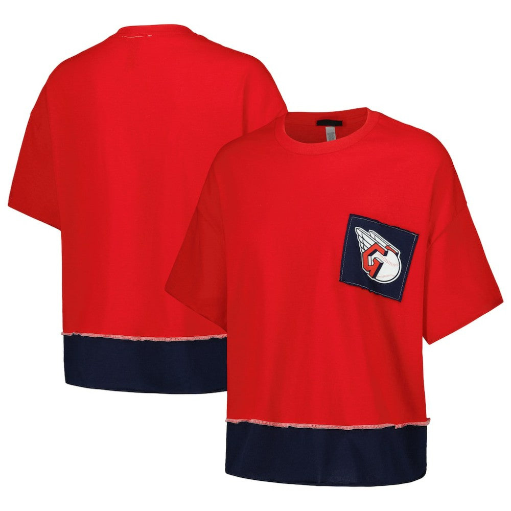 Cleveland Guardians Refried Apparel Women's Cropped T-Shirt - Red T-shirts