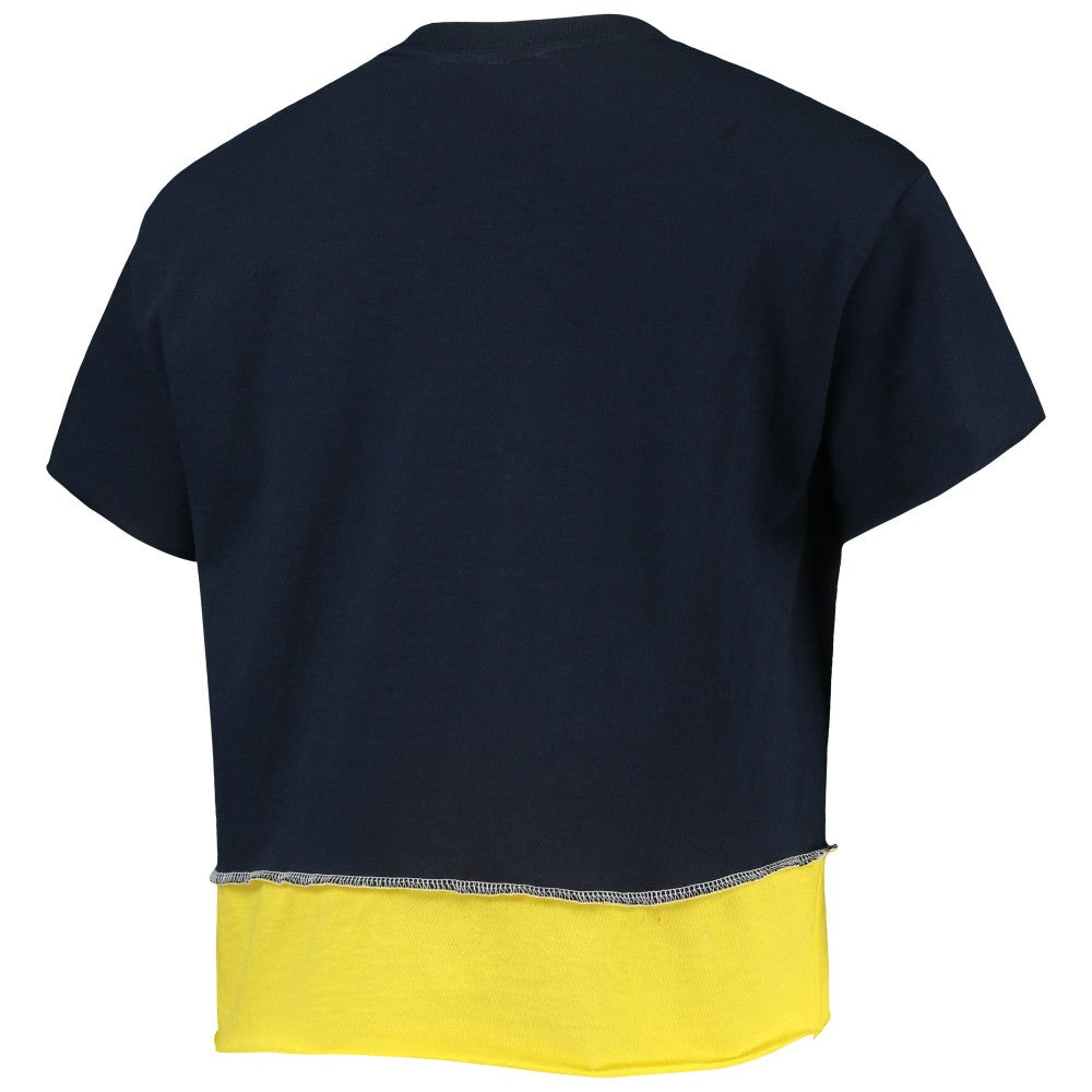 Milwaukee Brewers Refried Apparel Women's Cropped T-Shirt - Navy T-shirts