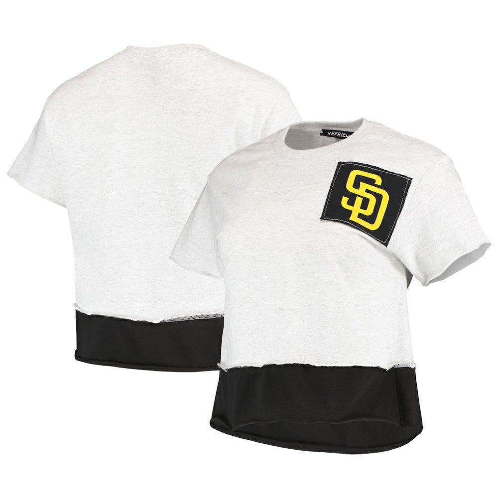 San Diego Padres Refried Apparel Women's Cropped T-Shirt - Gray T-shirts