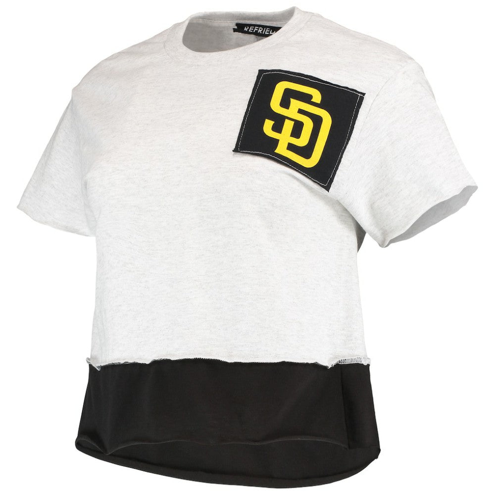 San Diego Padres Refried Apparel Women's Cropped T-Shirt - Gray T-shirts