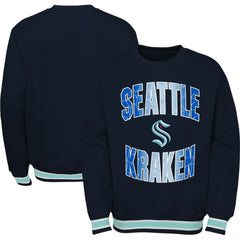 NHL Seattle Kraken Youth Classic Blueliner Pullover Sweatshirt - Deep Sea Blue