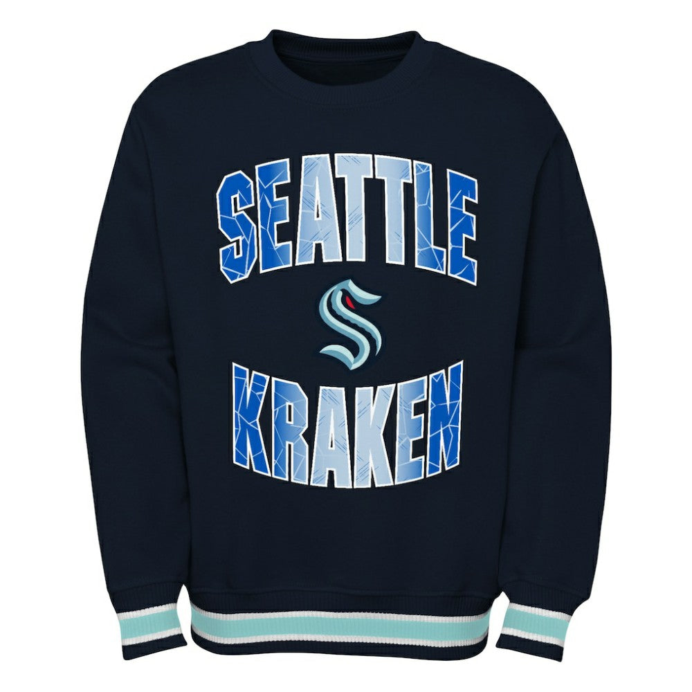 NHL Seattle Kraken Youth Classic Blueliner Pullover Sweatshirt - Deep Sea Blue