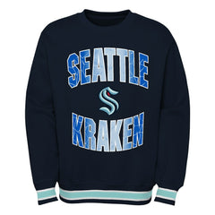 NHL Seattle Kraken Youth Classic Blueliner Pullover Sweatshirt - Deep Sea Blue