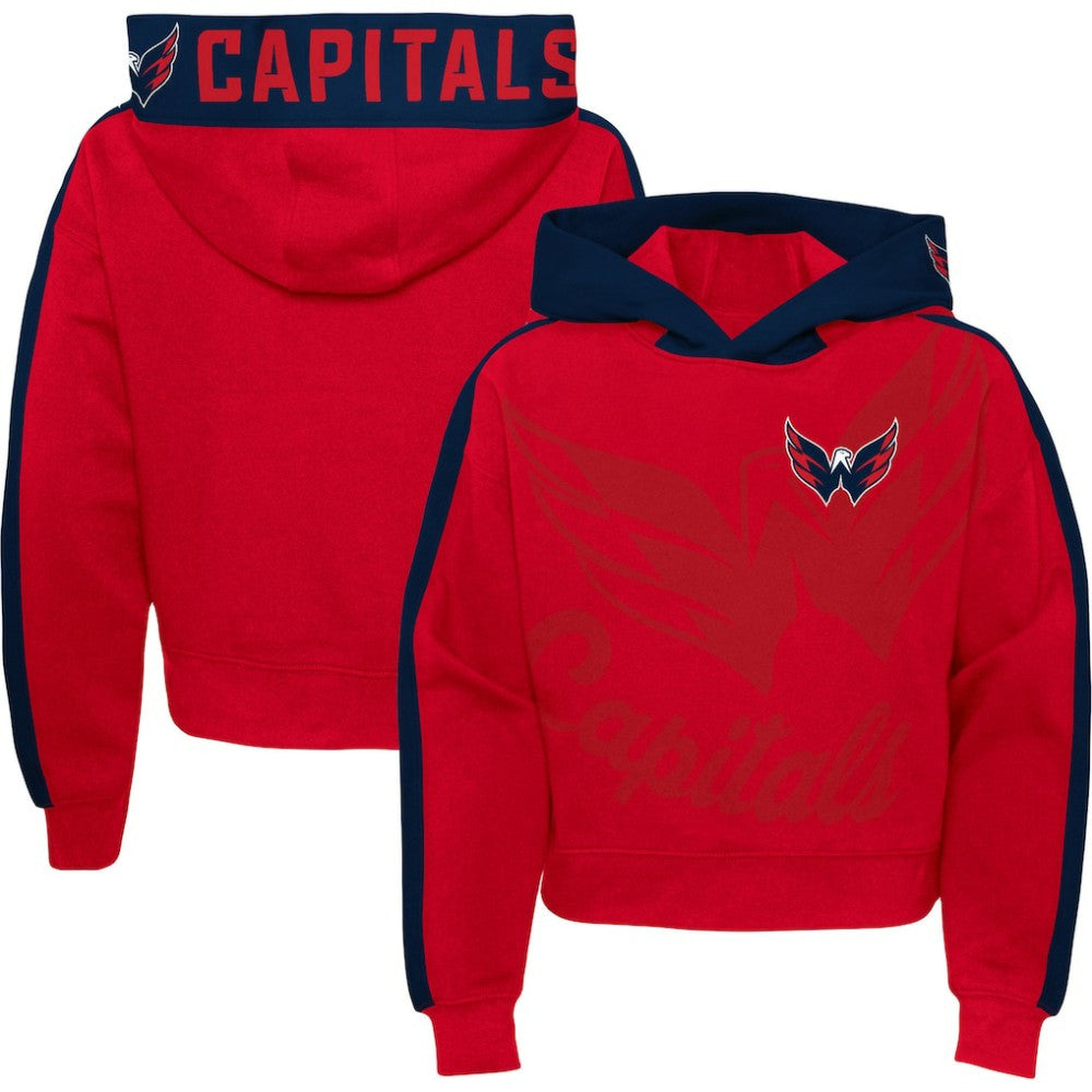 NHL Washington Capitals Girls Youth Record Setter Pullover Hoodie - Red
