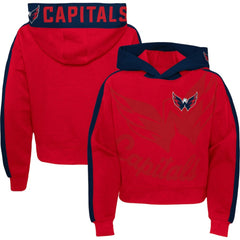NHL Washington Capitals Girls Youth Record Setter Pullover Hoodie - Red