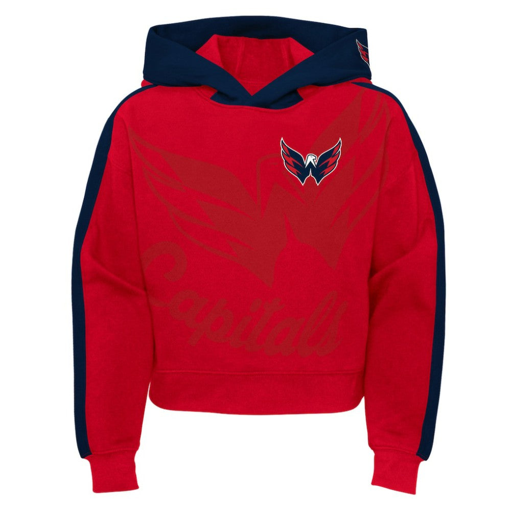 NHL Washington Capitals Girls Youth Record Setter Pullover Hoodie - Red