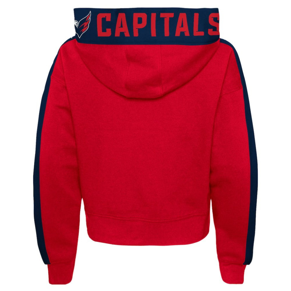 NHL Washington Capitals Girls Youth Record Setter Pullover Hoodie - Red