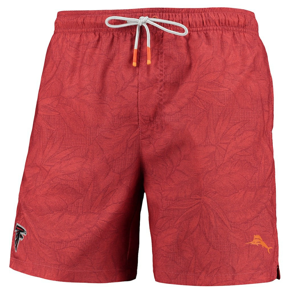 Atlanta Falcons Naples Layered Leaves Swim Trunks Red