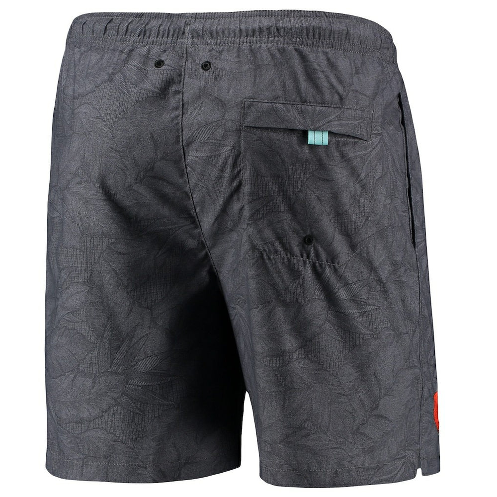 Cleveland Browns Naples Layered Leaves Swim Trunks Black