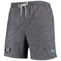 Las Vegas Raiders Naples Layered Leaves Swim Trunks Black