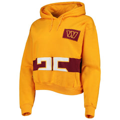 Washington Commanders Refried Apparel Women's Cropped Pullover Hoodie Gold