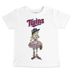 Minnesota Twins Tiny Turnip Youth Baseball Babes T-Shirt - White T-shirts