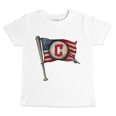 Cleveland Guardians Tiny Turnip Youth Baseball Flag T-Shirt - White T-shirts