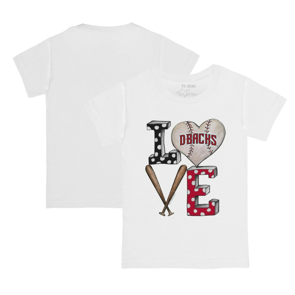 Arizona Diamondbacks Tiny Turnip Youth Baseball Love T-Shirt - White T-shirts