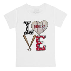 Arizona Diamondbacks Tiny Turnip Youth Baseball Love T-Shirt - White T-shirts