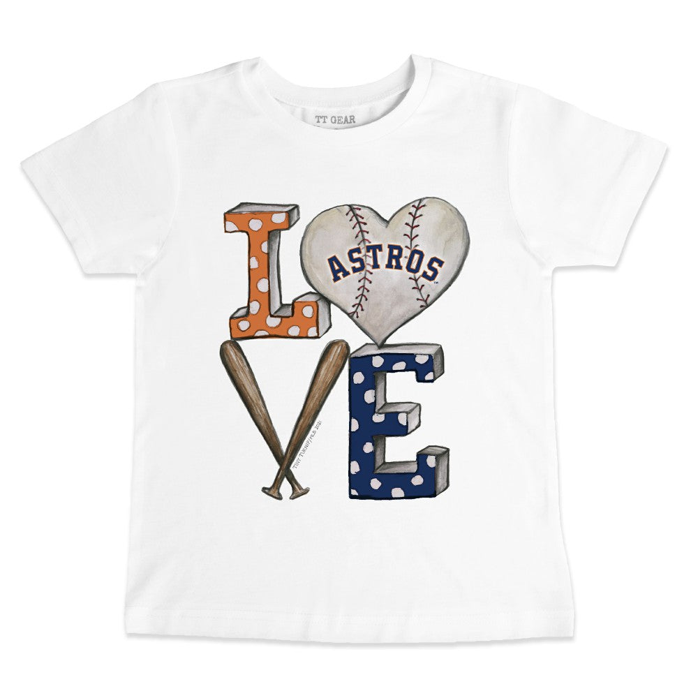 Houston Astros Tiny Turnip Youth Baseball Love T-Shirt - White T-shirts