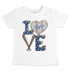 Kansas City Royals Tiny Turnip Youth Baseball Love T-Shirt - White T-shirts