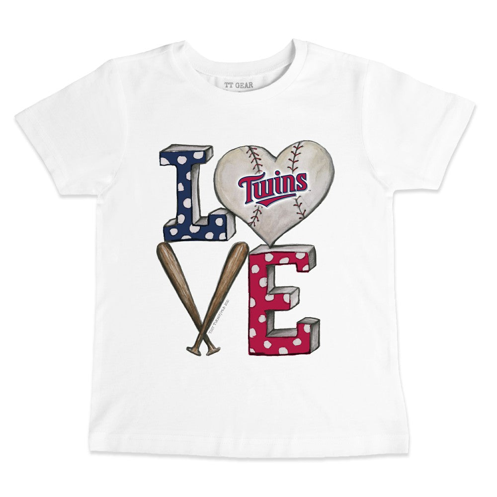 Minnesota Twins Tiny Turnip Youth Baseball Love T-Shirt - White T-shirts