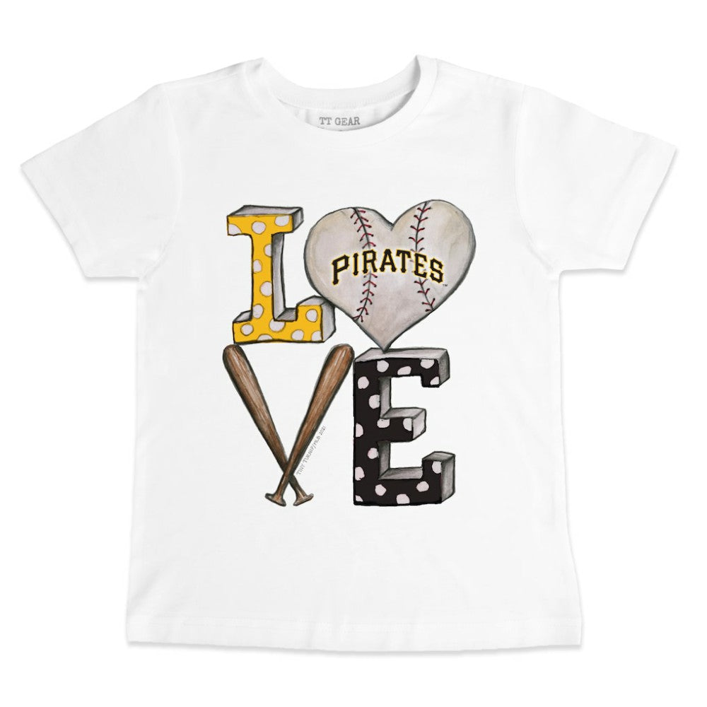 Pittsburgh Pirates Tiny Turnip Youth Baseball Love T-Shirt - White T-shirts