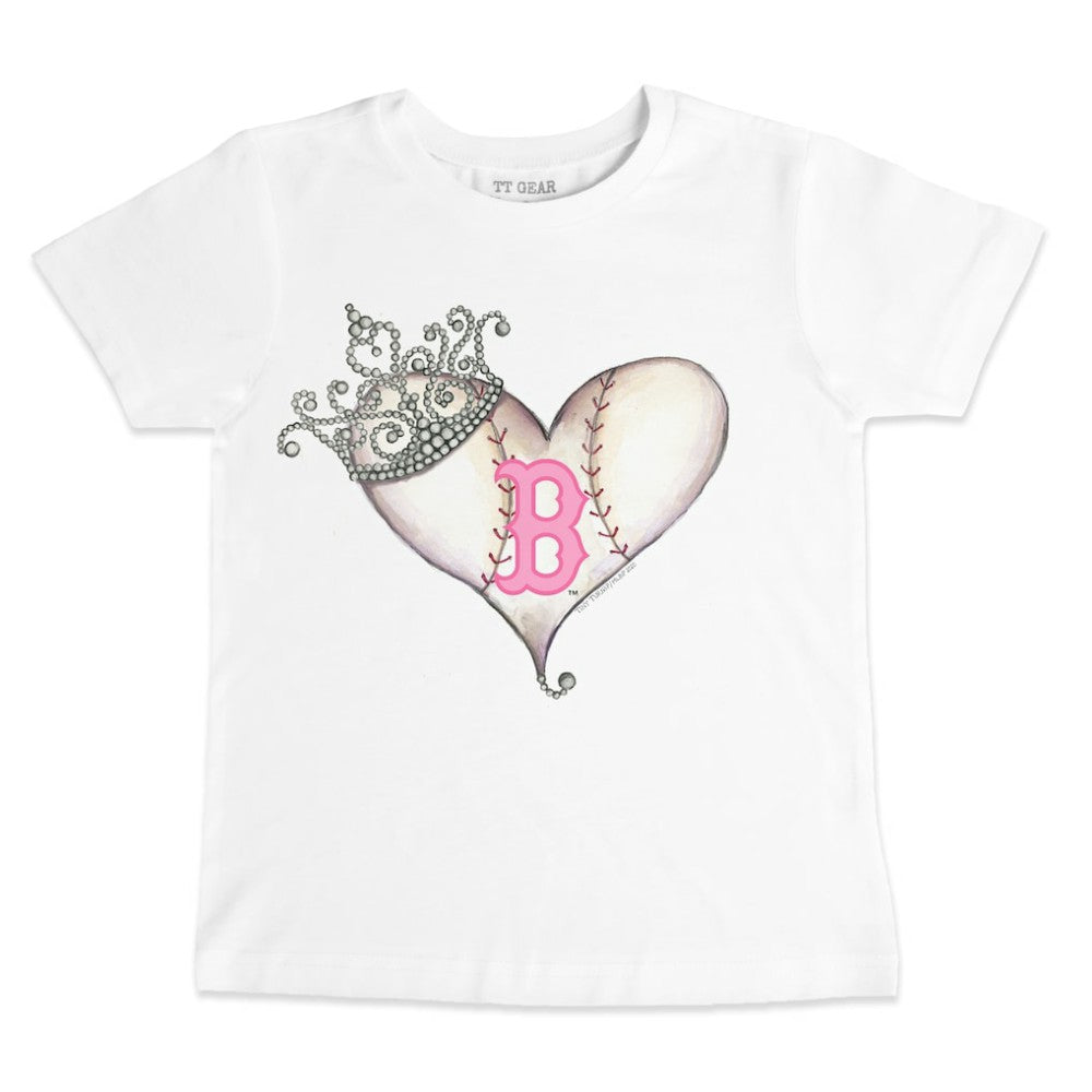 Boston Red Sox Tiny Turnip Youth Baseball Tiara Heart T-Shirt - White T-shirts