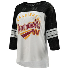 Washington Commanders G-III 4Her by Carl Banks Women's First Team 3/4-Sleeve Mesh T-Shirt White/Black