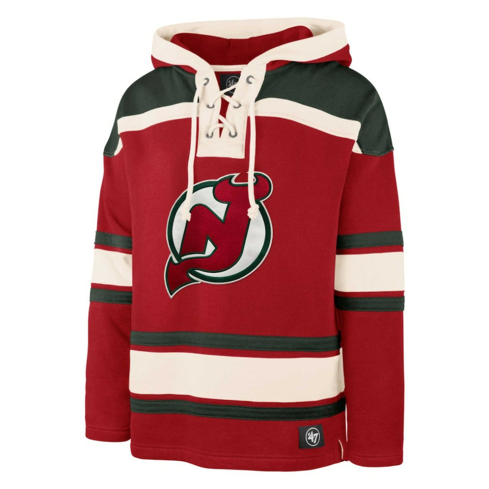 NHL Martin Brodeur New Jersey Devils '47 Retired Player Name & Number Lacer Pullover Hoodie - Red