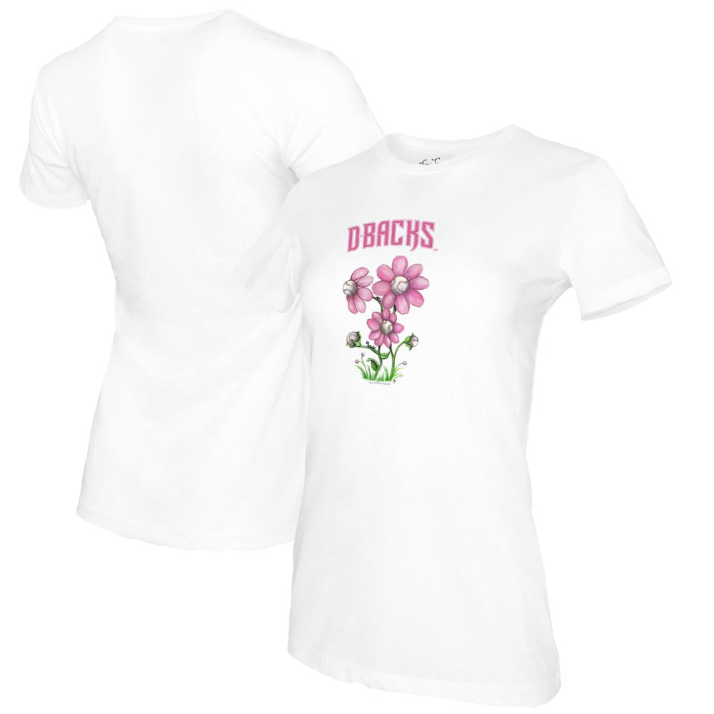 Arizona Diamondbacks Tiny Turnip Women's Blooming Baseballs T-Shirt - White T-shirts