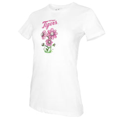 Detroit Tigers Tiny Turnip Women's Blooming Baseballs T-Shirt - White T-shirts