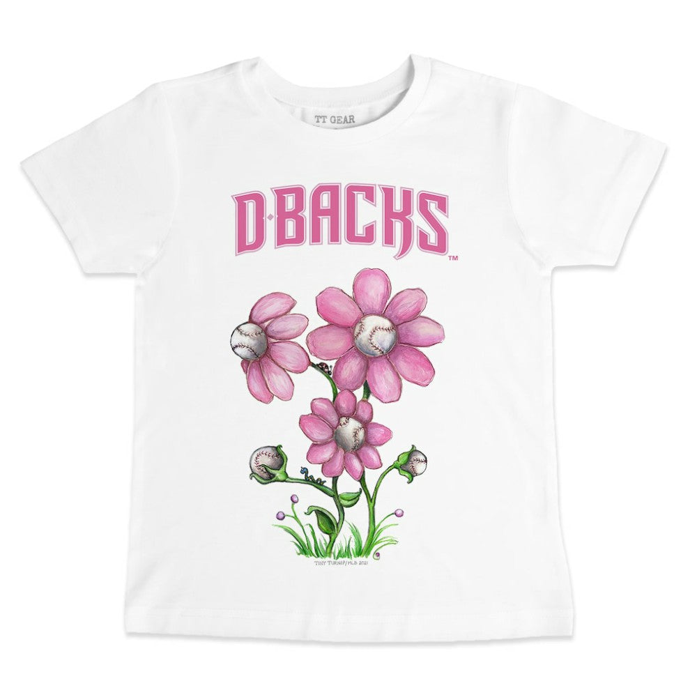 Arizona Diamondbacks Tiny Turnip Youth Blooming Baseballs T-Shirt - White T-shirts