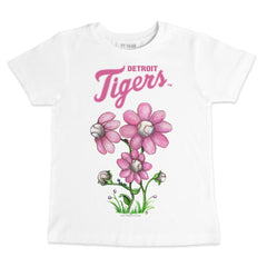 Detroit Tigers Tiny Turnip Youth Blooming Baseballs T-Shirt - White T-shirts
