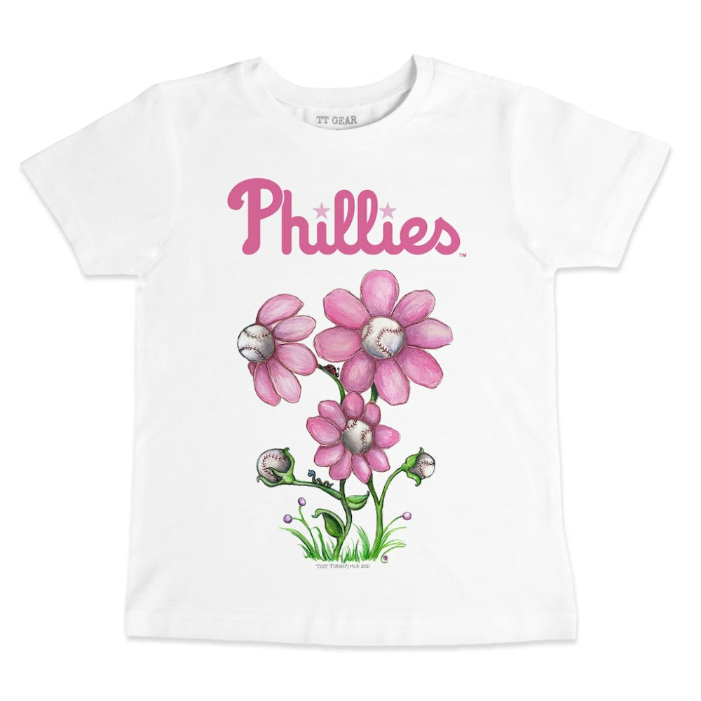 Philadelphia Phillies Tiny Turnip Youth Blooming Baseballs T-Shirt - White T-shirts