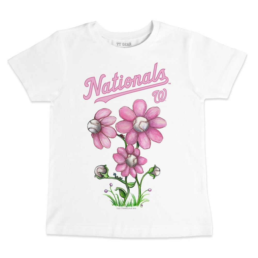 Washington Nationals Tiny Turnip Youth Blooming Baseballs T-Shirt - White T-shirts