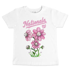 Washington Nationals Tiny Turnip Youth Blooming Baseballs T-Shirt - White T-shirts