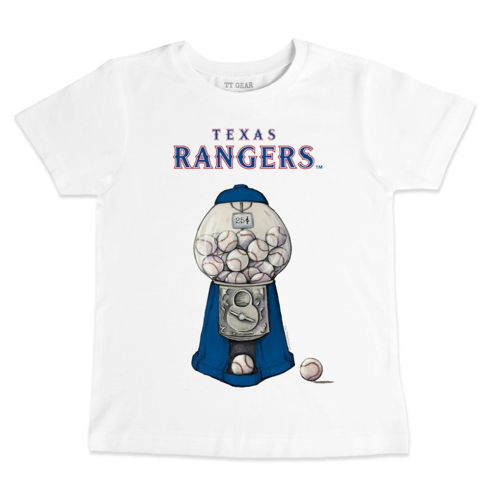 Texas Rangers Tiny Turnip Youth Gumball Machine T-Shirt - White T-shirts