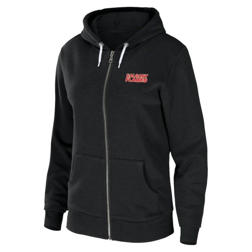 NHL Calgary Flames WEAR by Erin Andrews Women's Sponge Fleece Full-Zip Hoodie - Black
