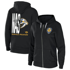 NHL Nashville Predators WEAR by Erin Andrews Women's Sponge Fleece Full-Zip Hoodie - Black