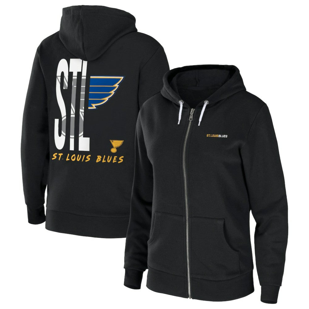 NHL St. Louis Blues WEAR by Erin Andrews Women's Sponge Fleece Full-Zip Hoodie - Black