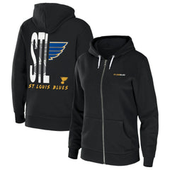 NHL St. Louis Blues WEAR by Erin Andrews Women's Sponge Fleece Full-Zip Hoodie - Black