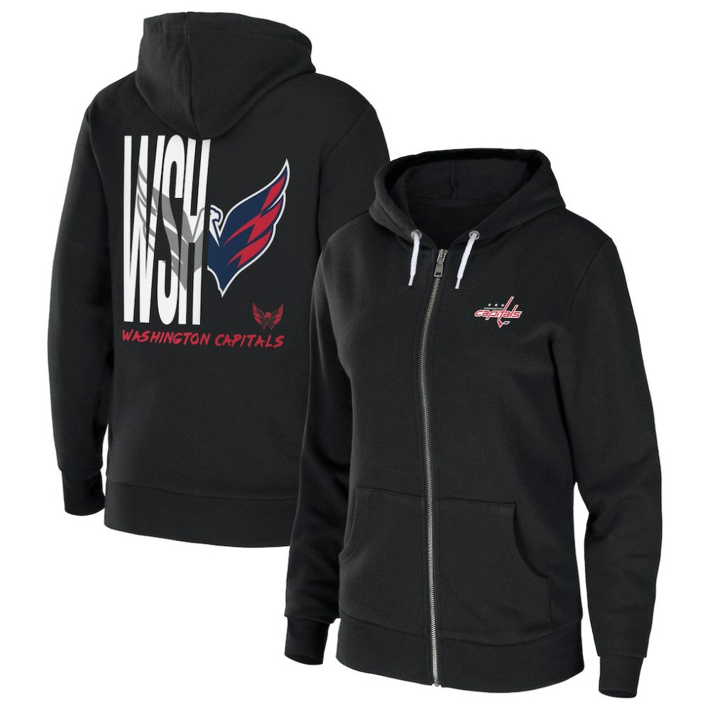 NHL Washington Capitals WEAR by Erin Andrews Women's Sponge Fleece Full-Zip Hoodie - Black