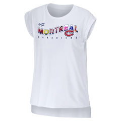 NHL Montreal Canadiens WEAR by Erin Andrews Women's Greetings From Muscle T-Shirt - White