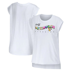 NHL Pittsburgh Penguins WEAR by Erin Andrews Women's Greetings From Muscle T-Shirt - White