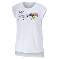NHL Pittsburgh Penguins WEAR by Erin Andrews Women's Greetings From Muscle T-Shirt - White