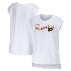 NHL Philadelphia Flyers WEAR by Erin Andrews Women's Greetings From Muscle T-Shirt - White