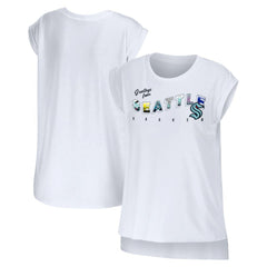 NHL Seattle Kraken WEAR by Erin Andrews Women's Greetings From Muscle T-Shirt - White