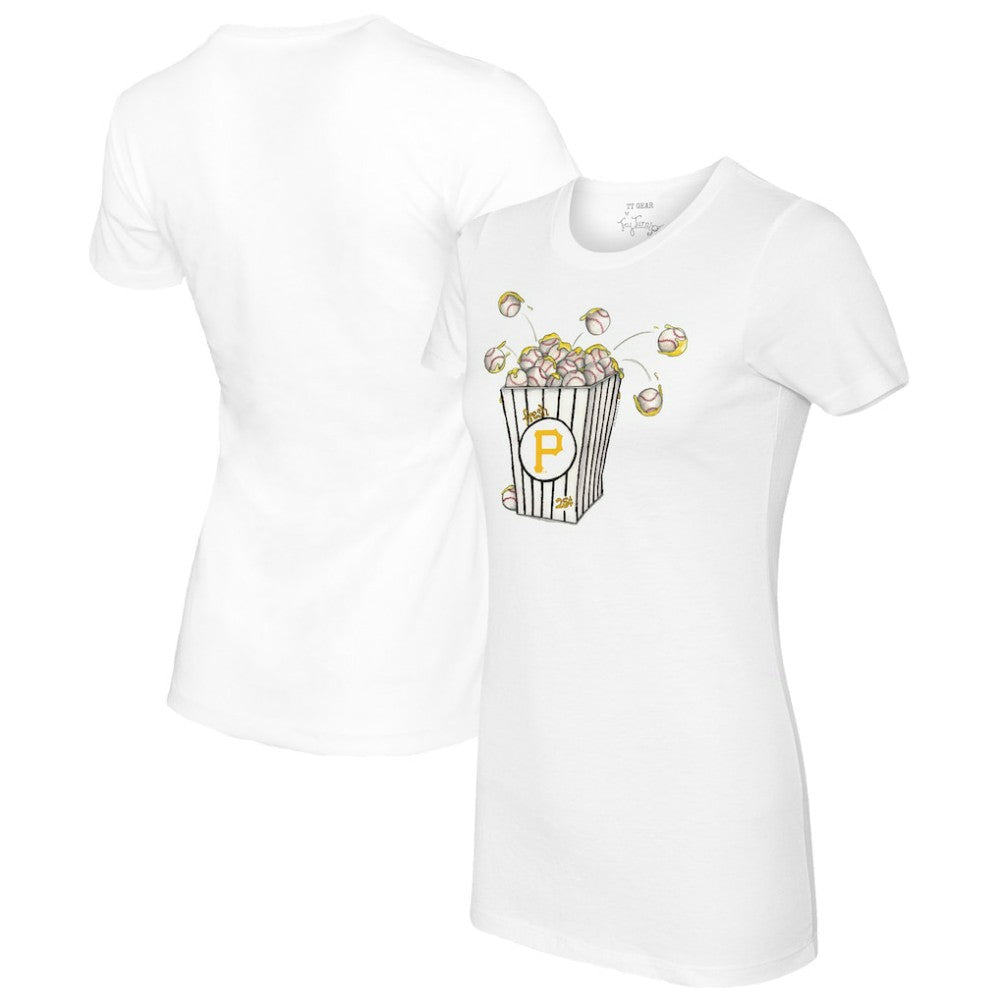Pittsburgh Pirates Tiny Turnip Women's Popcorn T-Shirt - White T-shirts